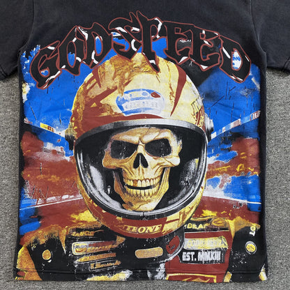 T-shirt GODSPEED RACER GOLDIE noir délavé