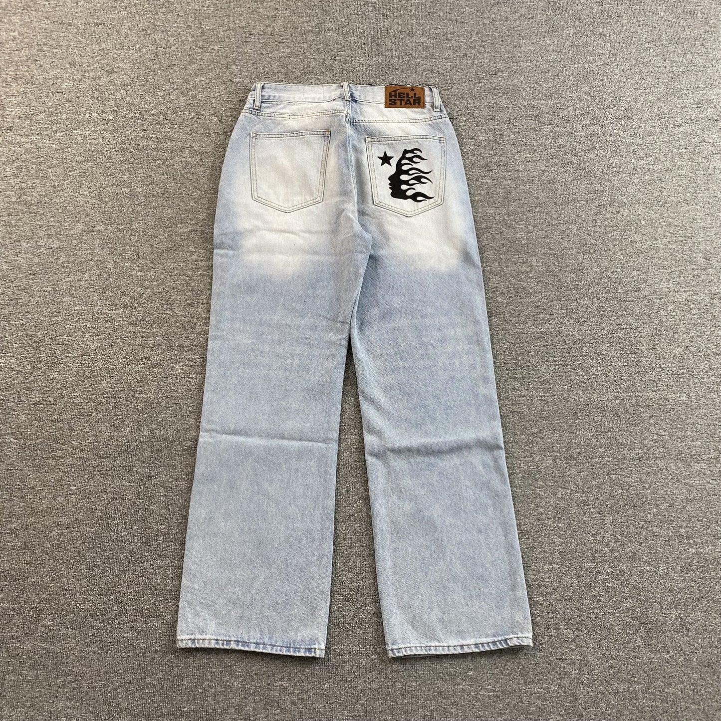 JEANS HELLSTAR BLACK FLAME BLEU DÉLAVÉ