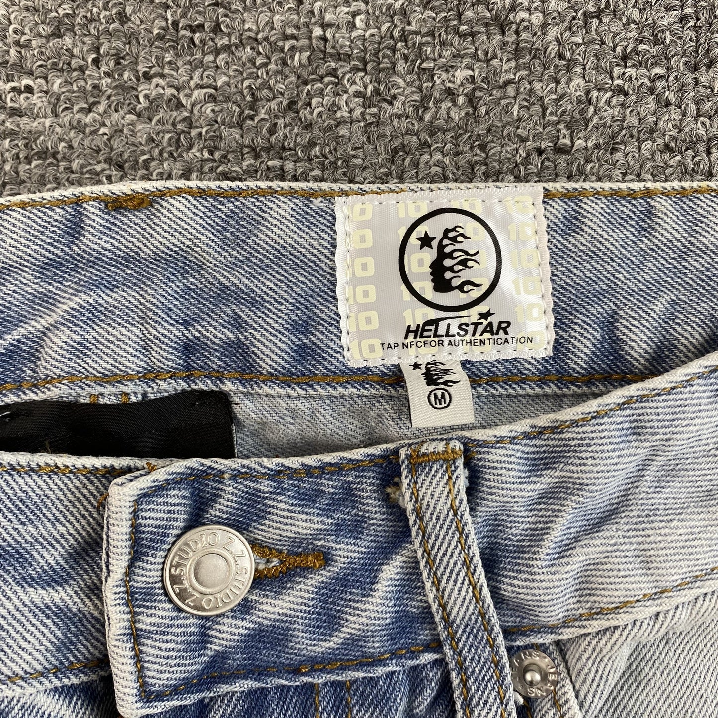 JEANS HELLSTAR BLACK FLAME BLEU DÉLAVÉ