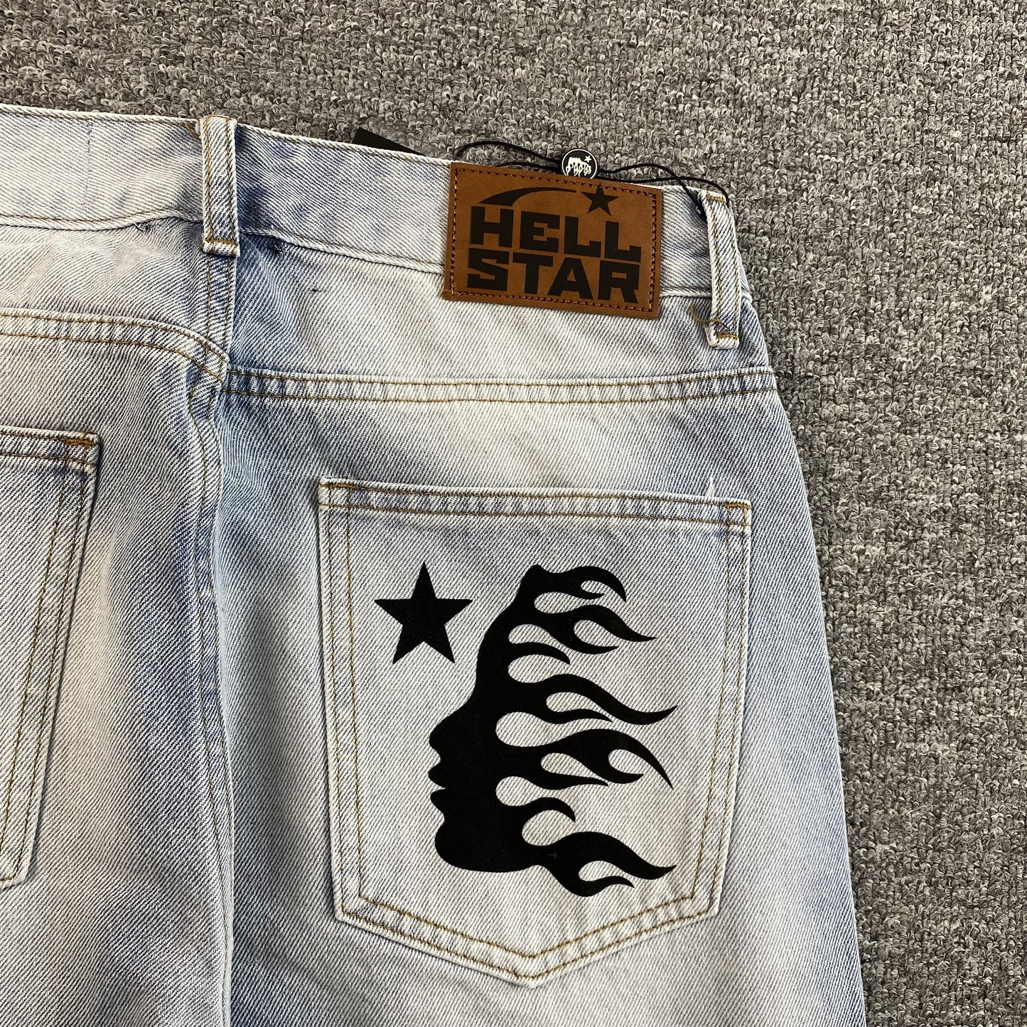 JEANS HELLSTAR BLACK FLAME BLEU DÉLAVÉ