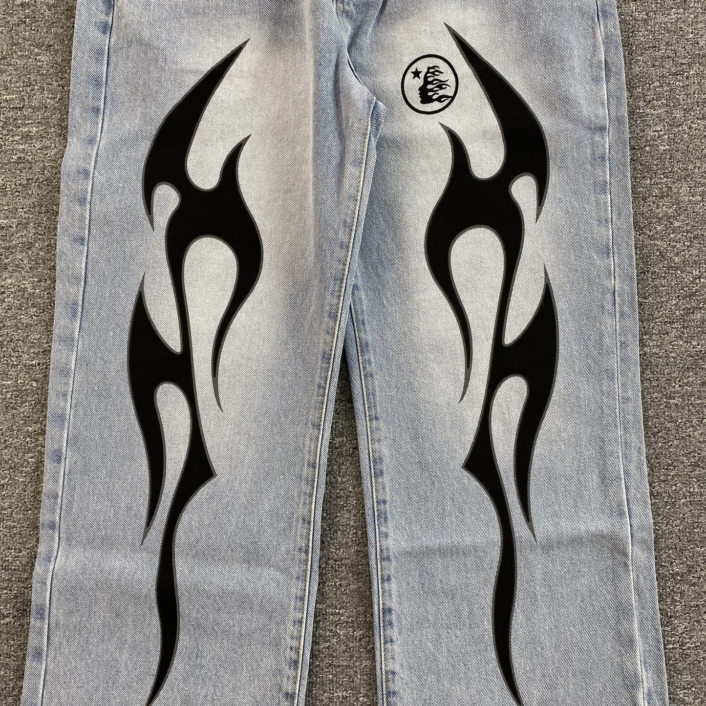 JEANS HELLSTAR BLACK FLAME BLEU DÉLAVÉ