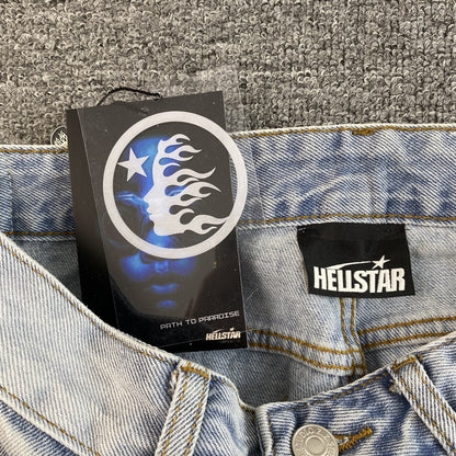 JEANS HELLSTAR BLACK FLAME BLEU DÉLAVÉ