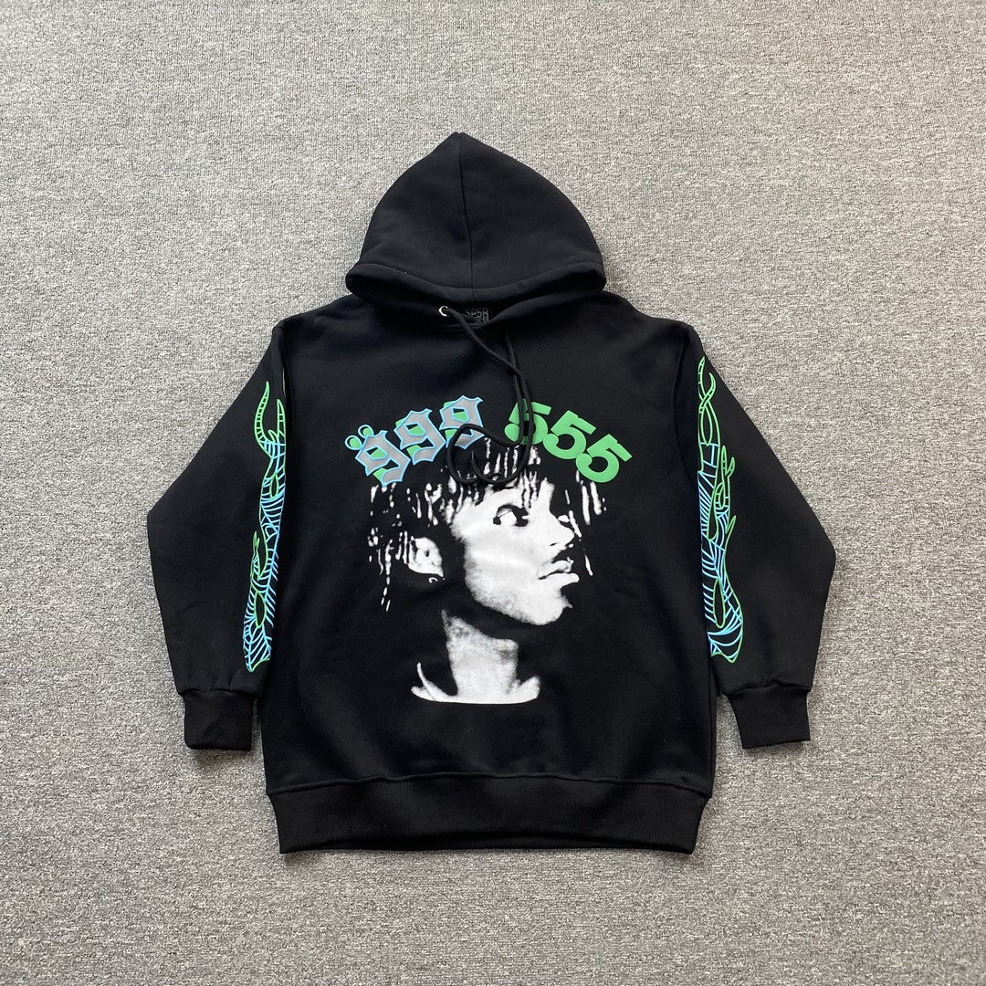 Sweat à capuche noir JUICE WRLD x SP5DER