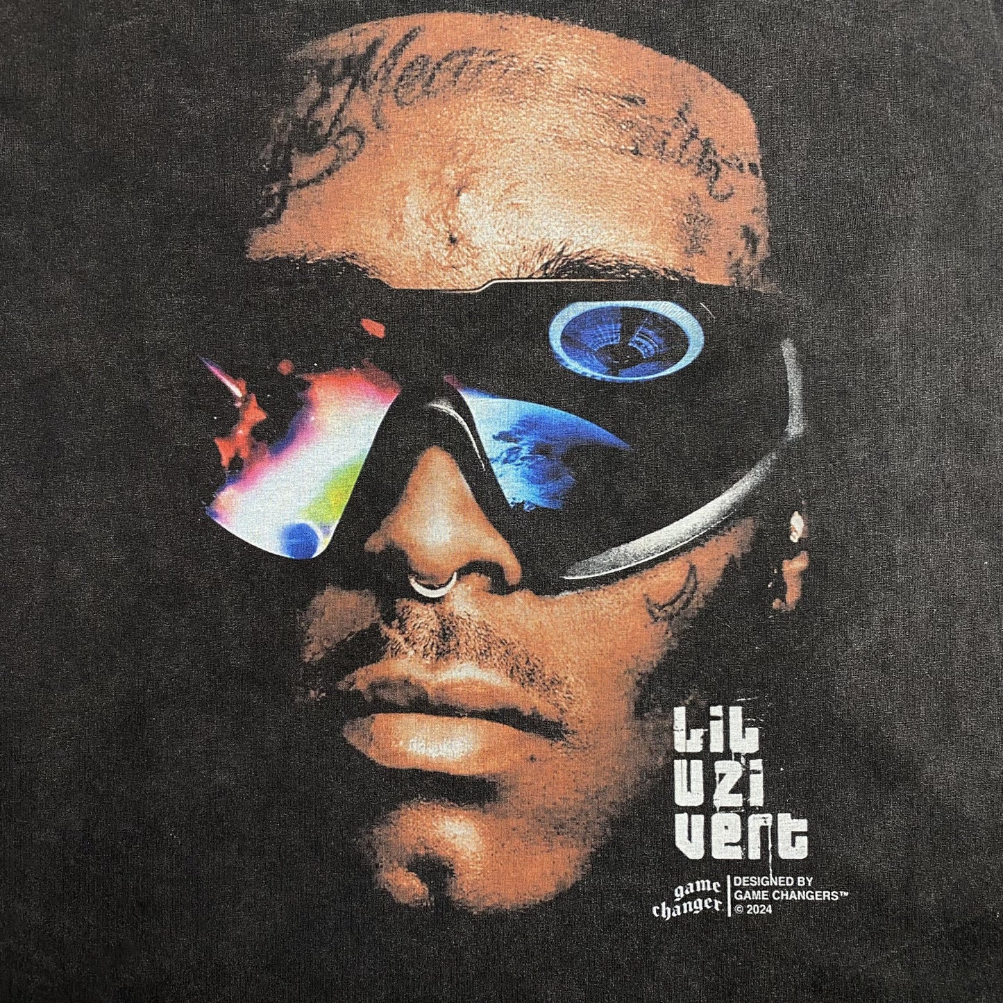 T-shirt graphique vintage Lil Uzi Vert gris foncé