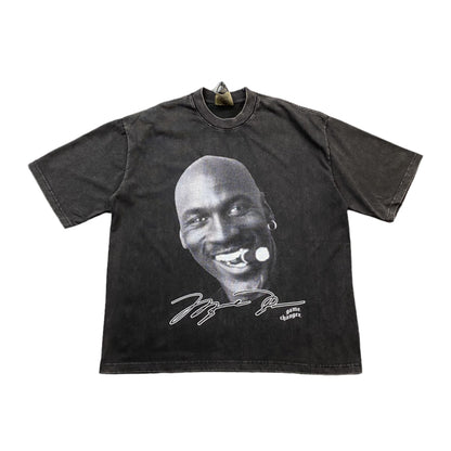 T-shirt graphique vintage Michael Jordan gris foncé