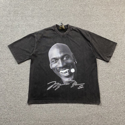 T-shirt graphique vintage Michael Jordan gris foncé