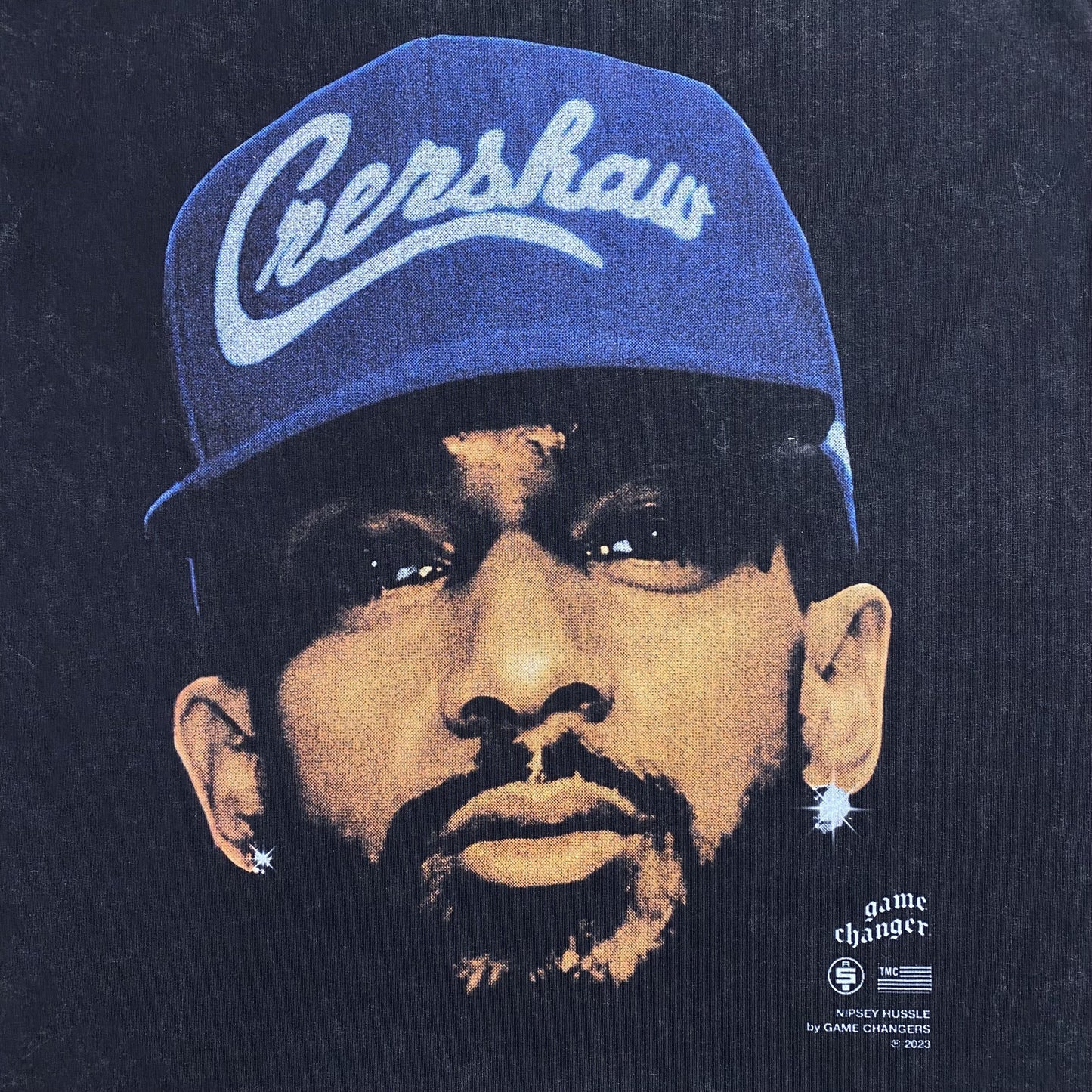 T-shirt graphique vintage Nipsey Hussle gris foncé