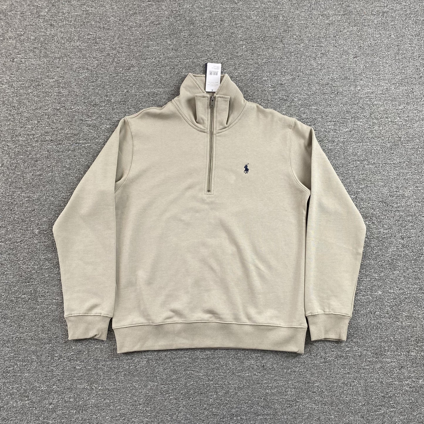 SWEAT-SHIRT POLO RALPH LAUREN À QUART DE ZIP BEIGE