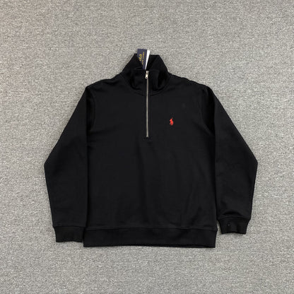 Sweat-shirt noir à quart de zip Polo Ralph Lauren