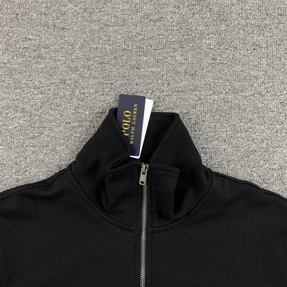 Sweat-shirt noir à quart de zip Polo Ralph Lauren