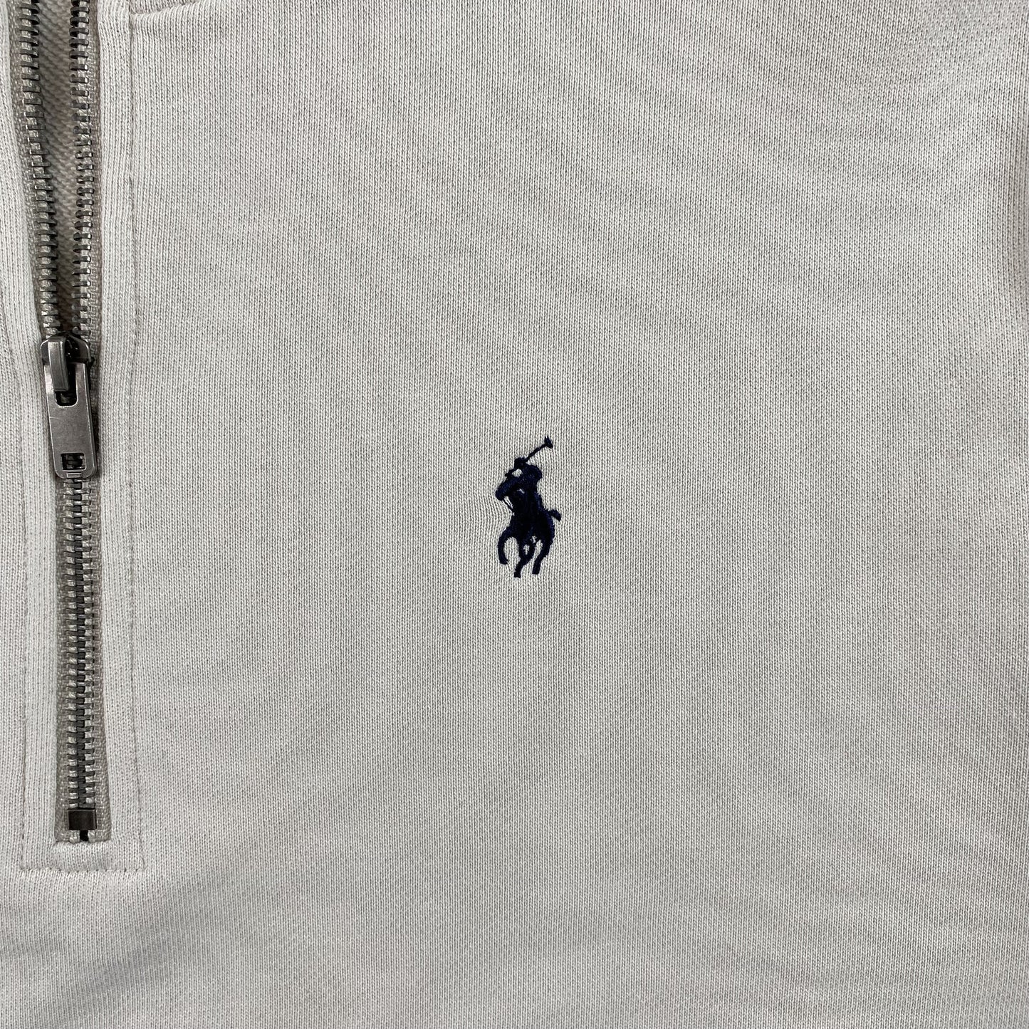 Sweat-shirt blanc à fermeture éclair quart de 1/4 POLO RALPH LAUREN