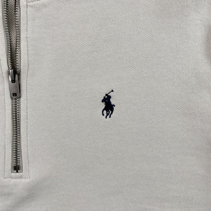 Sweat-shirt blanc à fermeture éclair quart de 1/4 POLO RALPH LAUREN