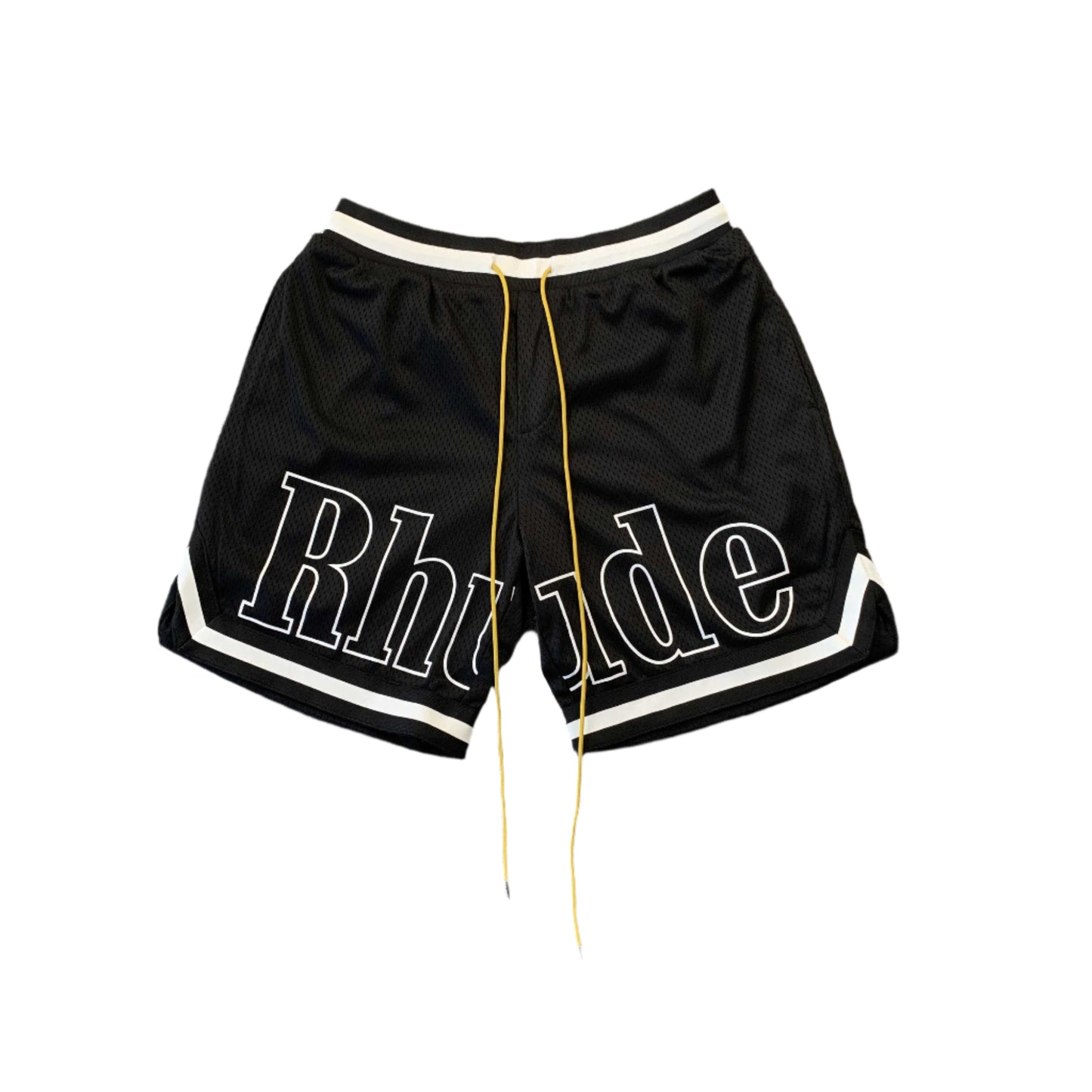 SHORT AVEC LOGO RHUDE COURT NOIR/BLANC