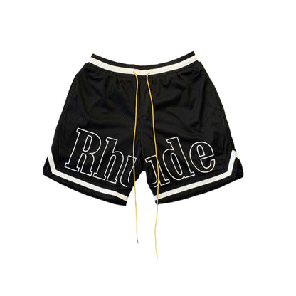 SHORT AVEC LOGO RHUDE COURT NOIR/BLANC