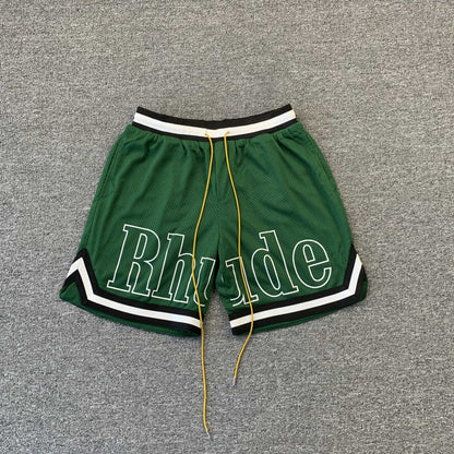 SHORT VERT AVEC LOGO RHUDE COURT