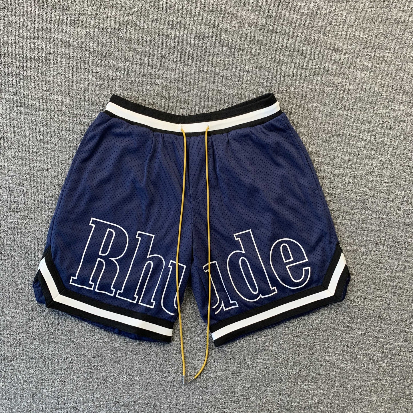 Short bleu marine avec logo RHUDE COURT