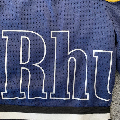 Short bleu marine avec logo RHUDE COURT