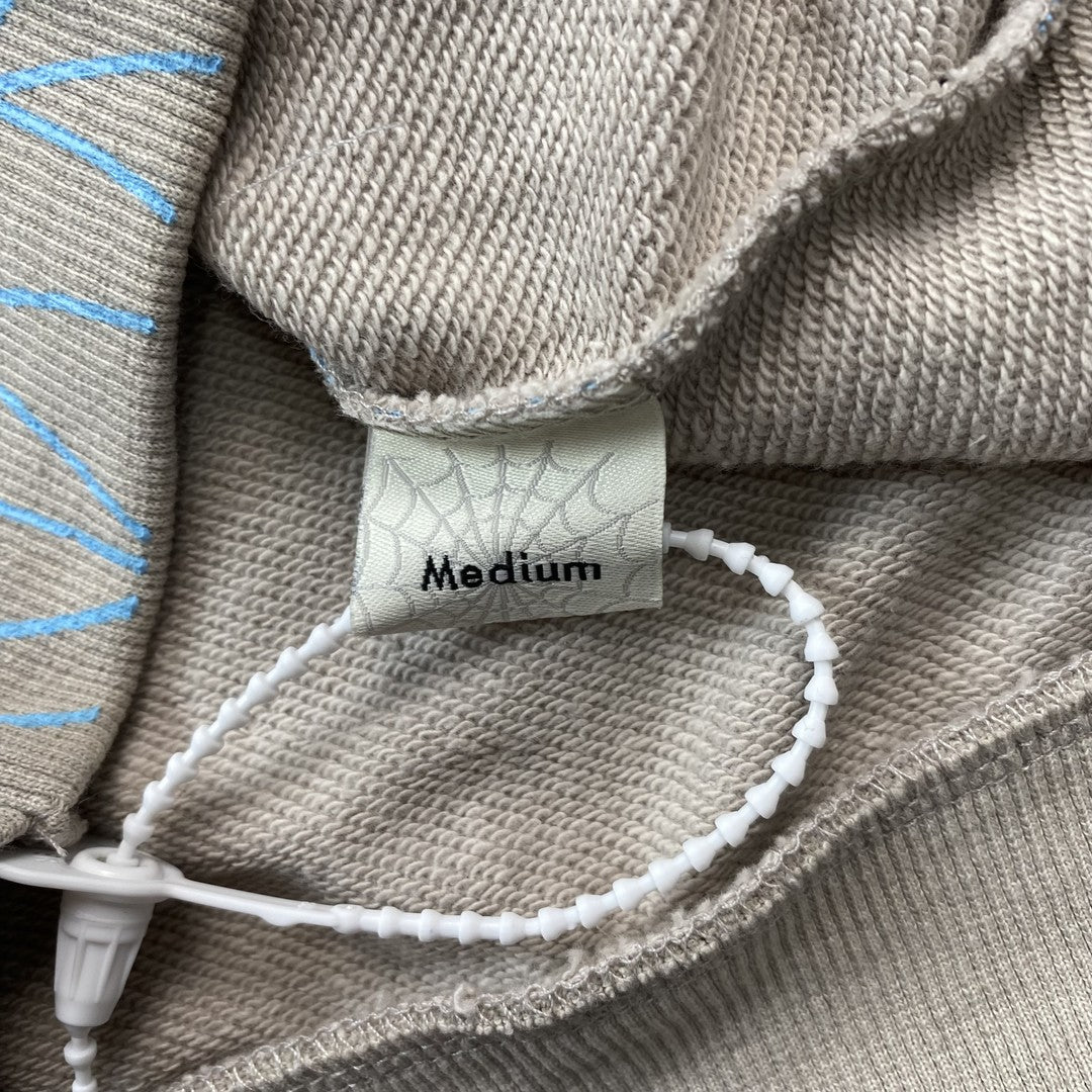 SP5DER AOP WEB SWEAT À CAPUCHE GRIS CHINÉ