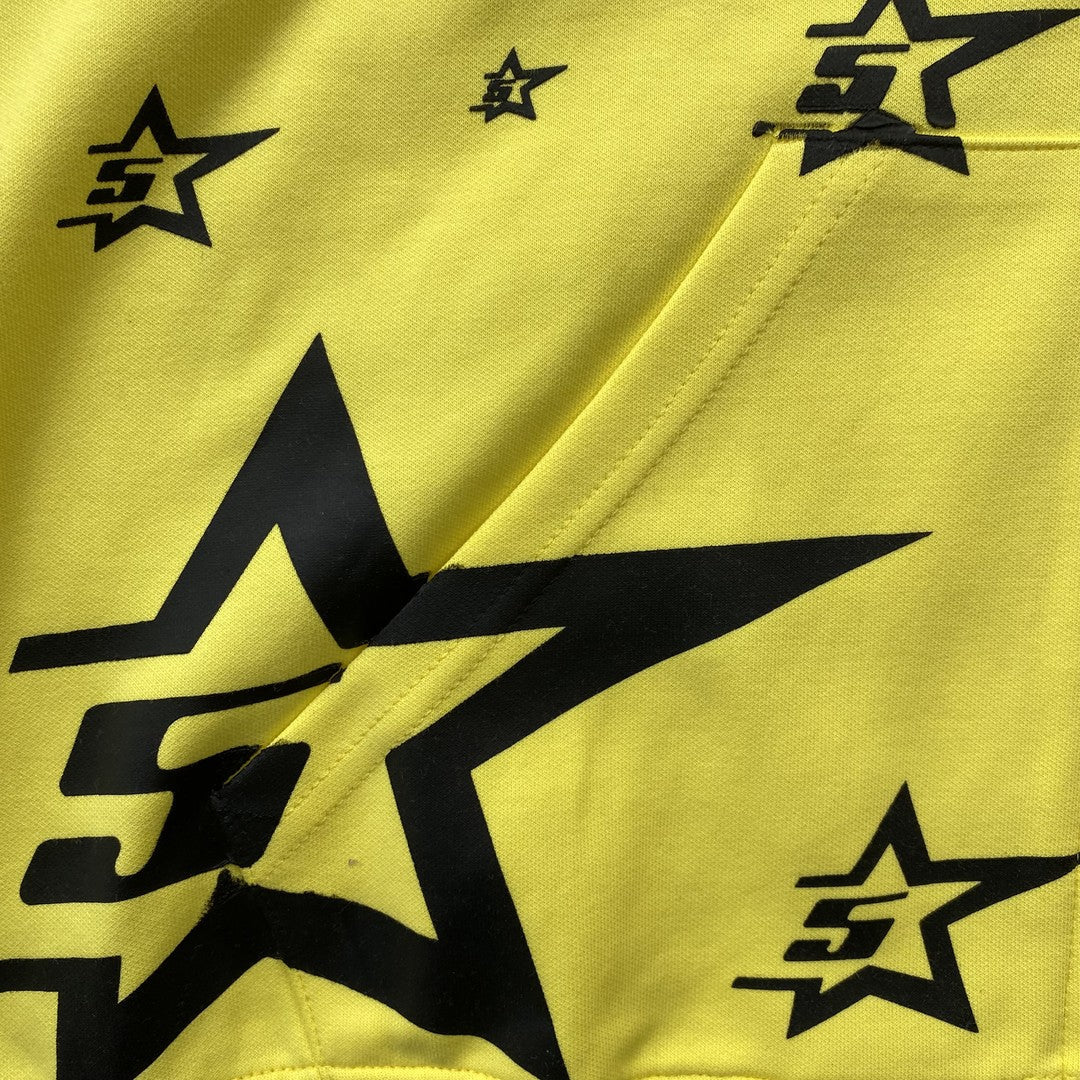 SP5DER SWEAT À CAPUCHE FERMÉ DOUBLE COUCHE 5 ÉTOILES JAUNE