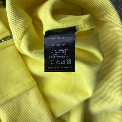 SP5DER SWEAT À CAPUCHE FERMÉ DOUBLE COUCHE 5 ÉTOILES JAUNE