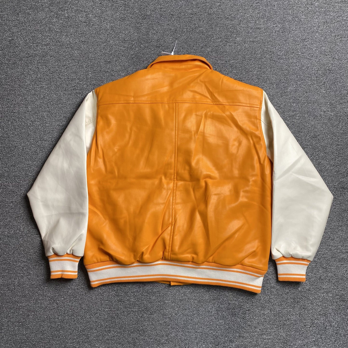 VESTE UNIVERSITAIRE EN CUIR SP5DER ORANGE