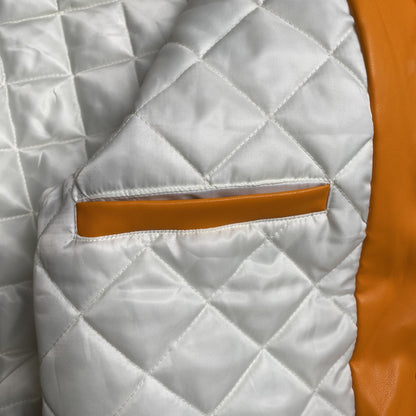 VESTE UNIVERSITAIRE EN CUIR SP5DER ORANGE