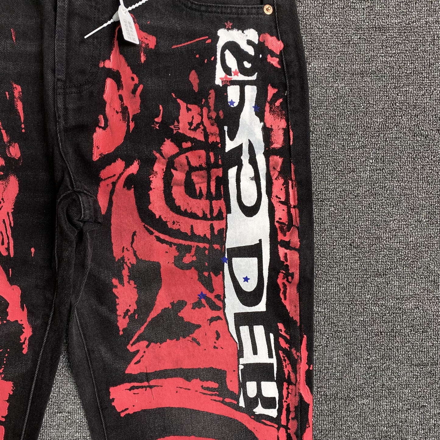 SP5DER PEINT MOTO DENIM NOIR