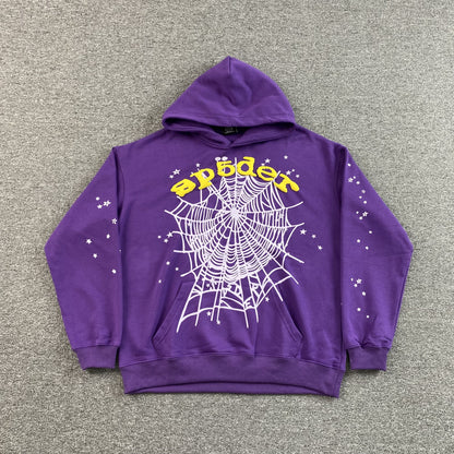 SP5DER STAR OG WEB V2 SWEAT À CAPUCHE VIOLET