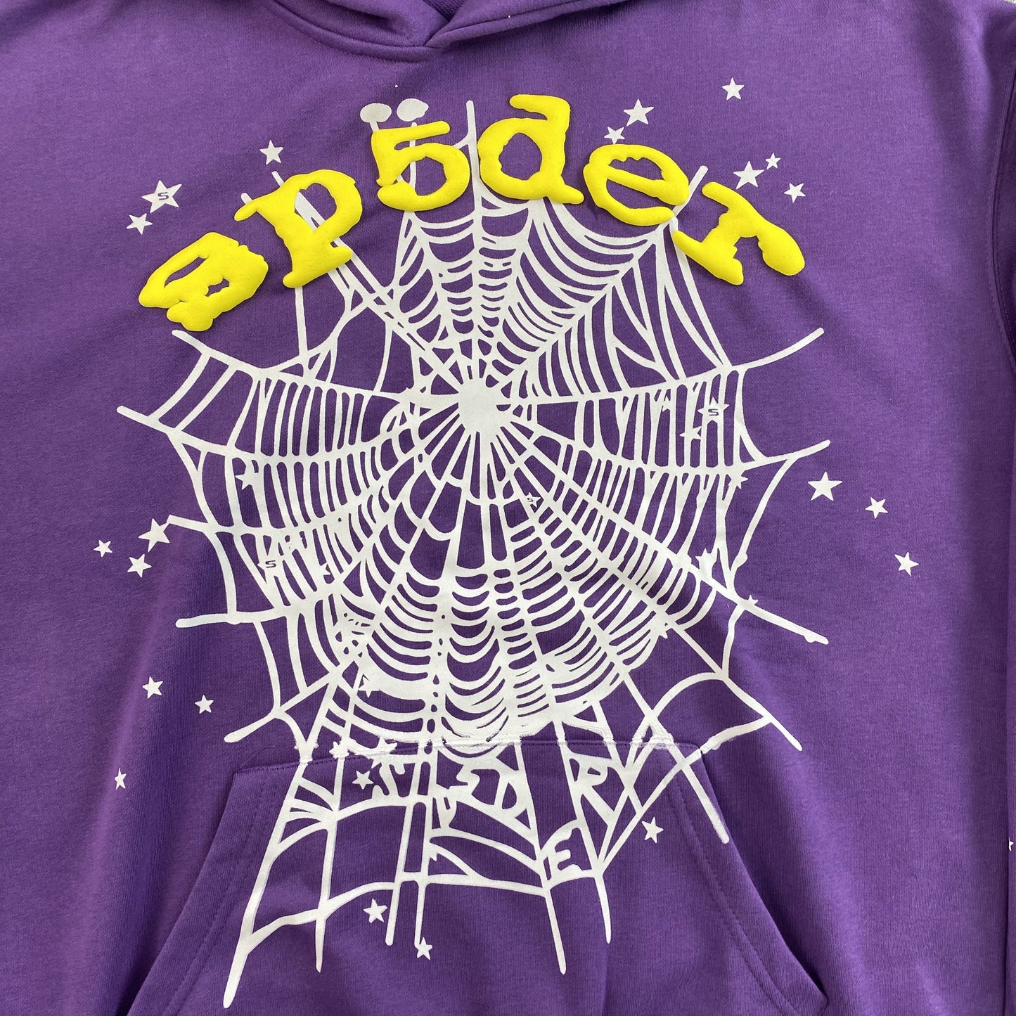 SP5DER STAR OG WEB V2 SWEAT À CAPUCHE VIOLET