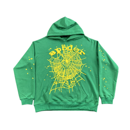 SP5DER STAR OG WEB V2 SWEAT À CAPUCHE SLIME VERT