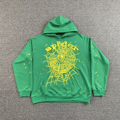 SP5DER STAR OG WEB V2 SWEAT À CAPUCHE SLIME VERT