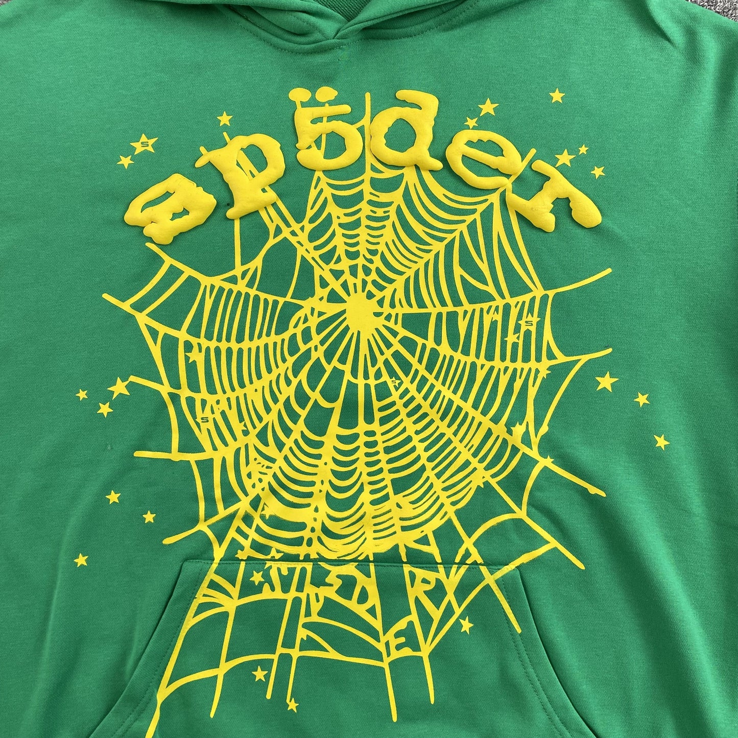 SP5DER STAR OG WEB V2 SWEAT À CAPUCHE SLIME VERT