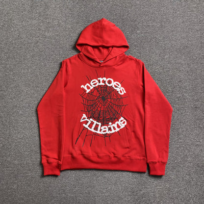 Sweat à capuche rouge SP5DER x METRO BOOMIN HÉROS ET MÉCHANTS