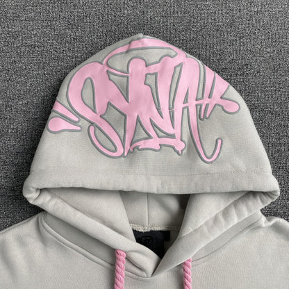 SWEAT À CAPUCHE SYNA WORLD LOGO GRIS ROSE