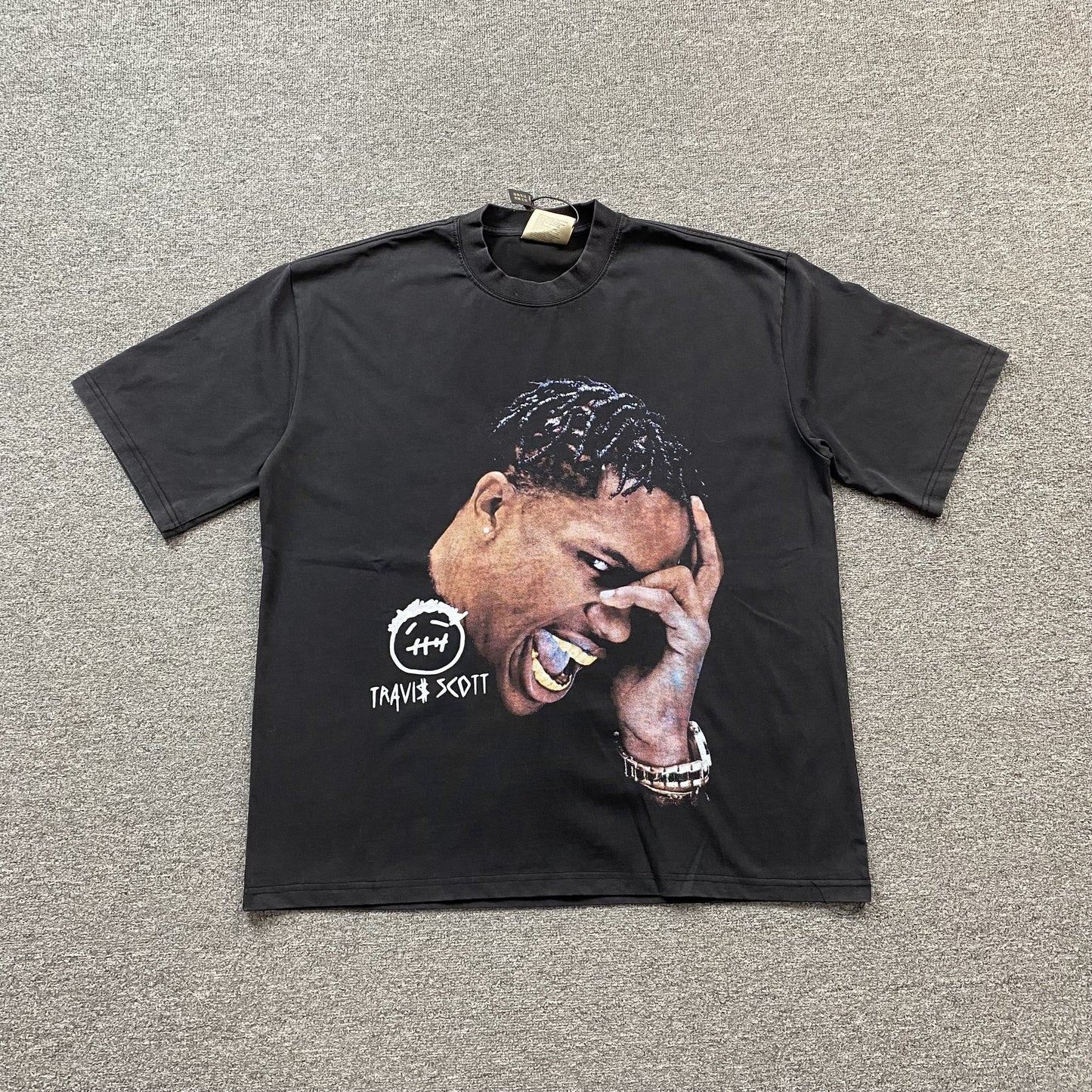 T-shirt graphique vintage Travis Scott noir