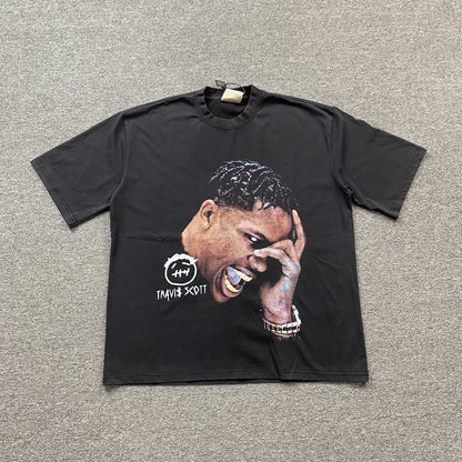 T-shirt graphique vintage Travis Scott noir