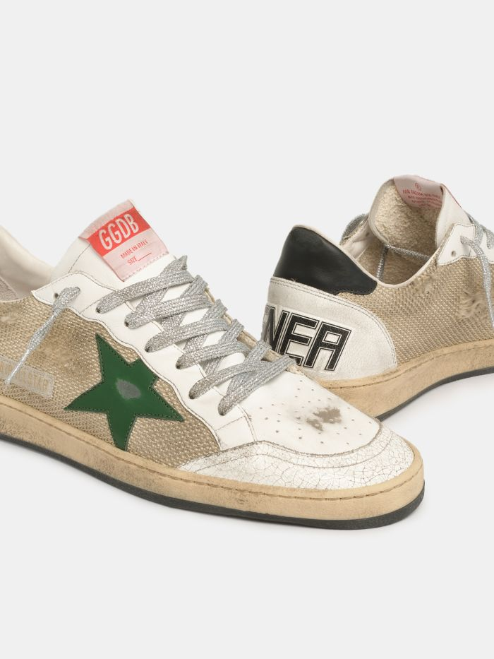 Baskets Ball Star en cuir et mesh avec languette noire au talon