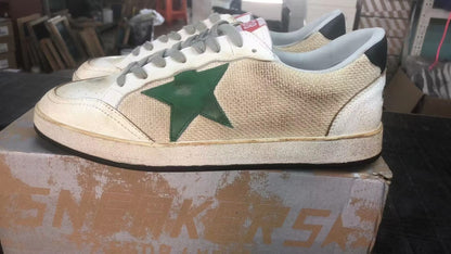 Baskets Ball Star en cuir et mesh avec languette noire au talon