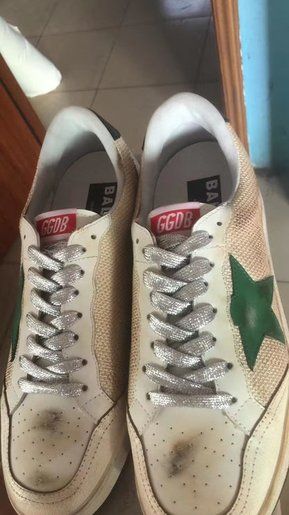 Baskets Ball Star en cuir et mesh avec languette noire au talon