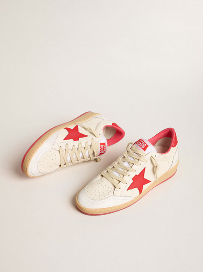 Baskets Golden Goose Ball Star – Crème et rouge