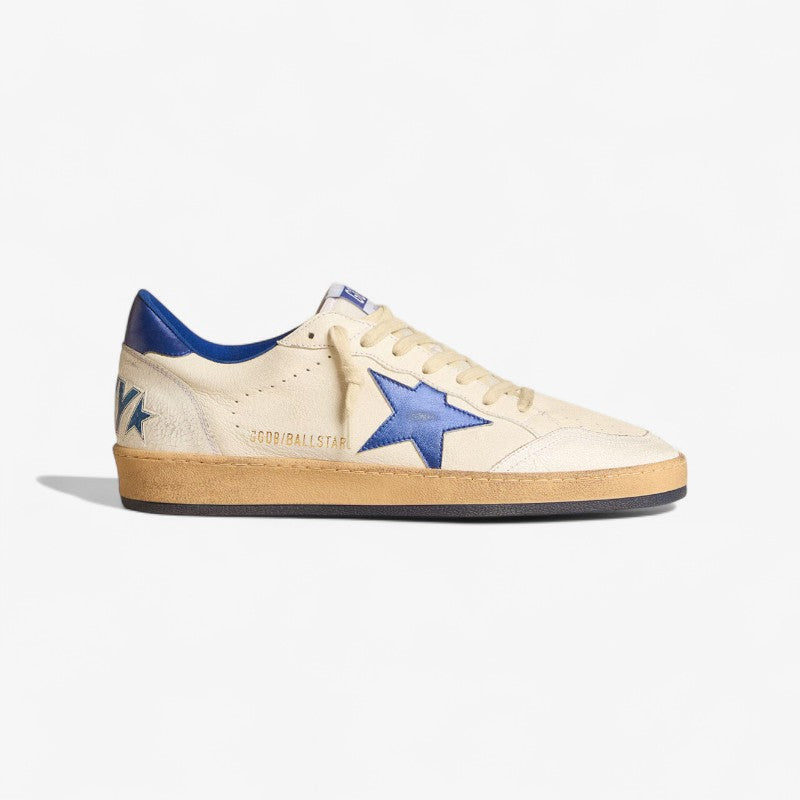 Baskets Golden Goose Ball Star – Crème et bleu roi