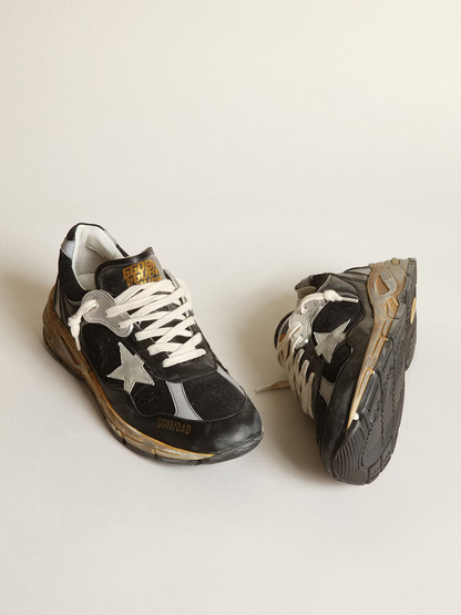 Baskets Golden Goose Dad-Star noires et argentées