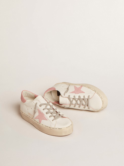 Baskets montantes Golden Goose Hi Star – Étoile en daim rose