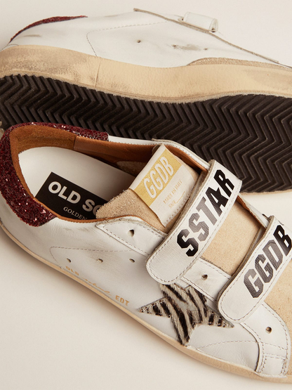 Baskets Golden Goose Old School Zebra Glitter