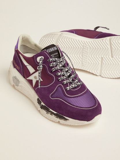 Baskets Golden Goose Running Sole en daim violet