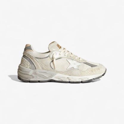 Baskets Golden Goose Running Sole blanches avec détails usés