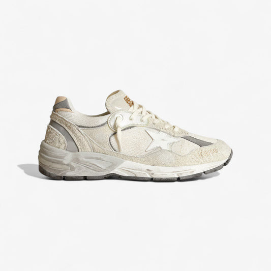 Baskets Golden Goose Running Sole blanches avec détails usés