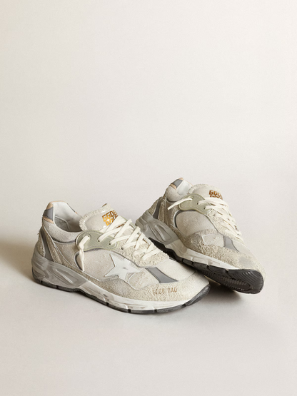 Baskets Golden Goose Running Sole blanches avec détails usés
