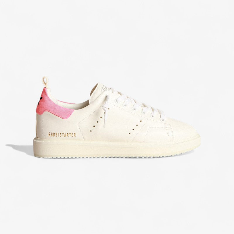 Baskets Golden Goose Starter – Languette au talon blanche et rose