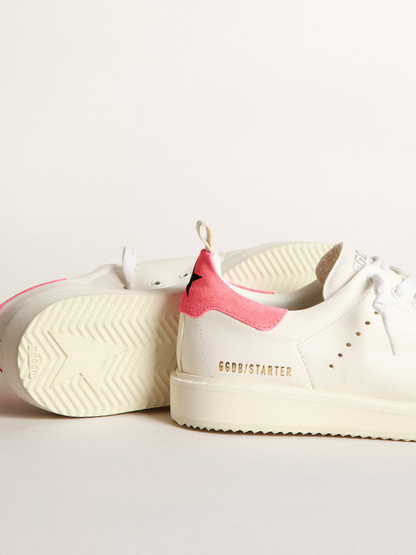 Baskets Golden Goose Starter – Languette au talon blanche et rose